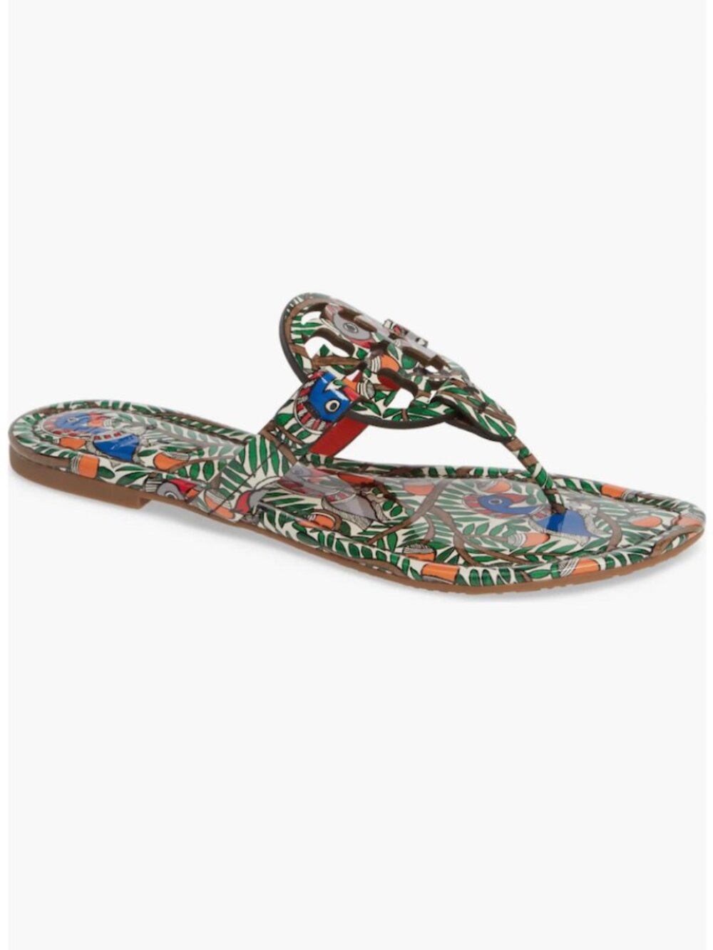 NIB $198 Tory Burch Miller Thong Sandal in ORANGE SOMETHING WILD, size 8.5!